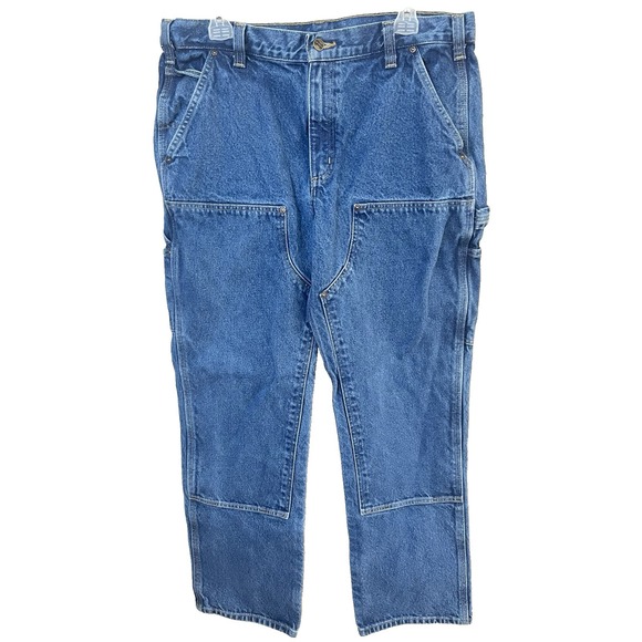 Carhartt Other - Vintage Carhartt Double Knee Carpenter Pants Mens 36x32 Painted Faded Denim